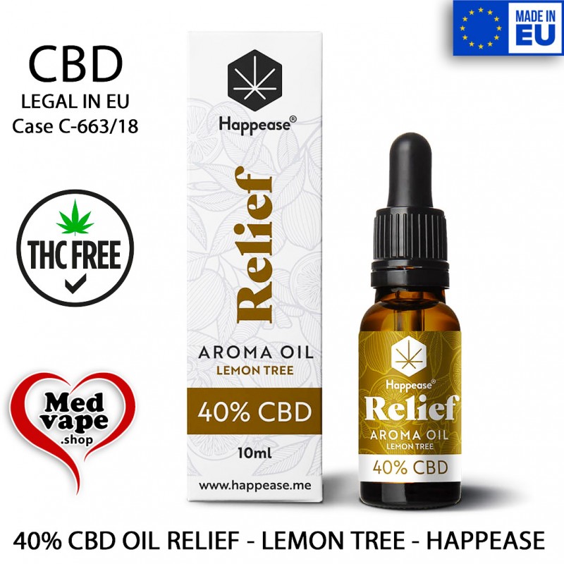 40% CBD OIL RELIEF - LEMON TREE - HAPPEASE MEDVAPE THC