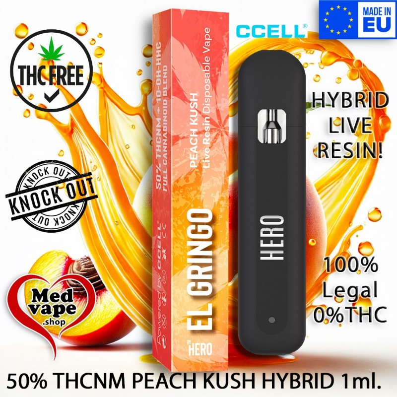 50% THCNM VAPE PEACH KUSH HYBRID 1ml - EL GRINGO WEED LEGAL THC CANNABIS MEDVAPE 50% THCNM VAPE PEACH KUSH HYBRID 1ml - EL GRINGO WEED LEGAL THC CANNABIS MEDVAPE